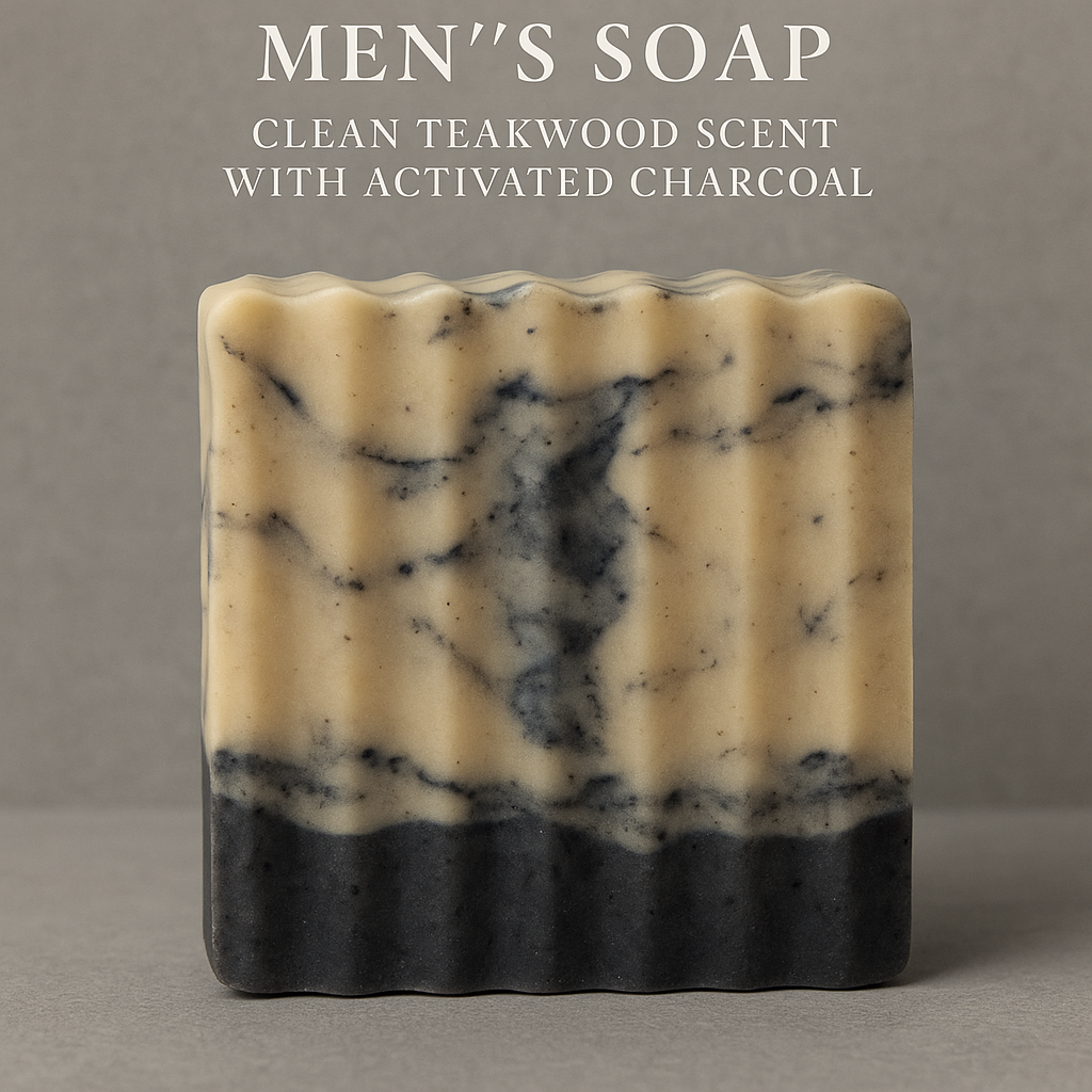Charcoal and Teakwood Wavy Soap